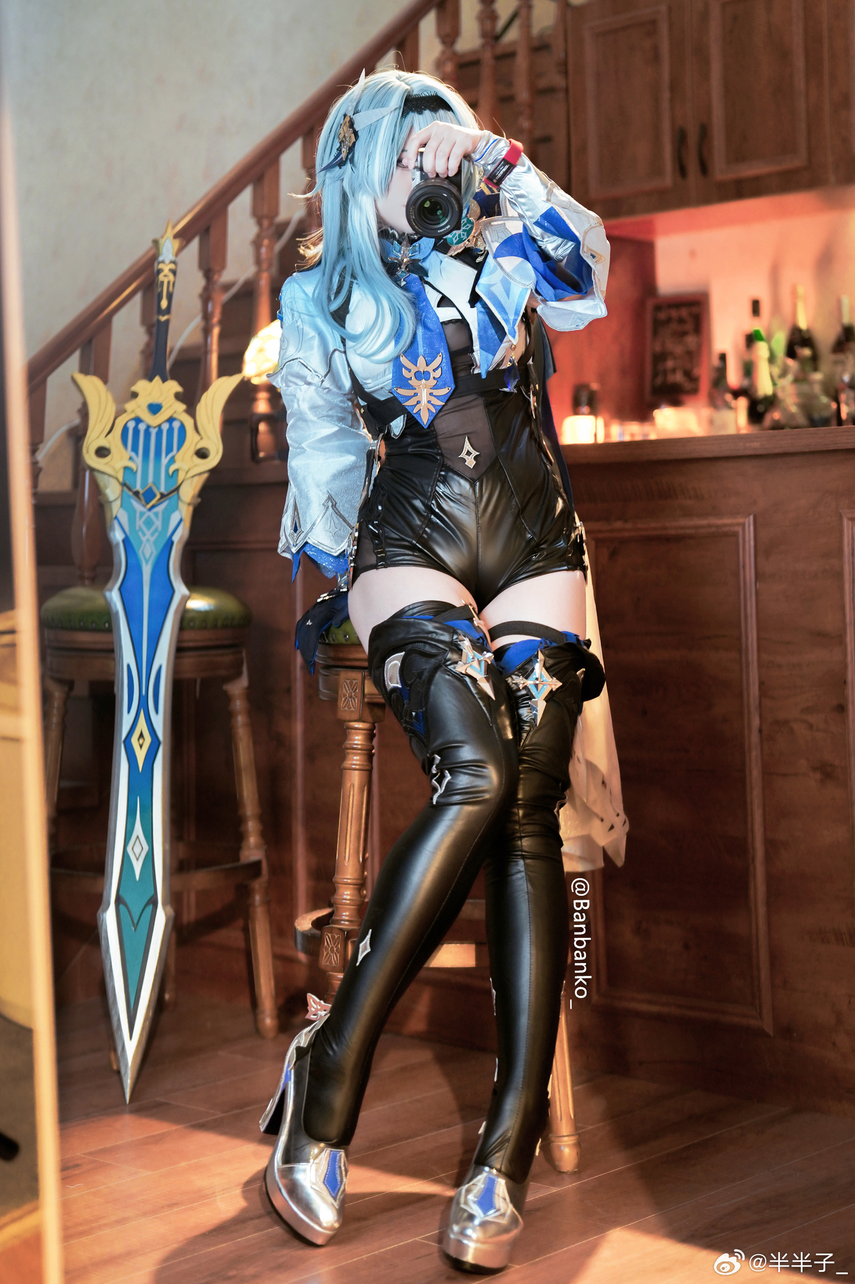 [COSPLAY] 浪花骑士📷～不懂肉腿的有难了💙 优菈 原神@半半子_