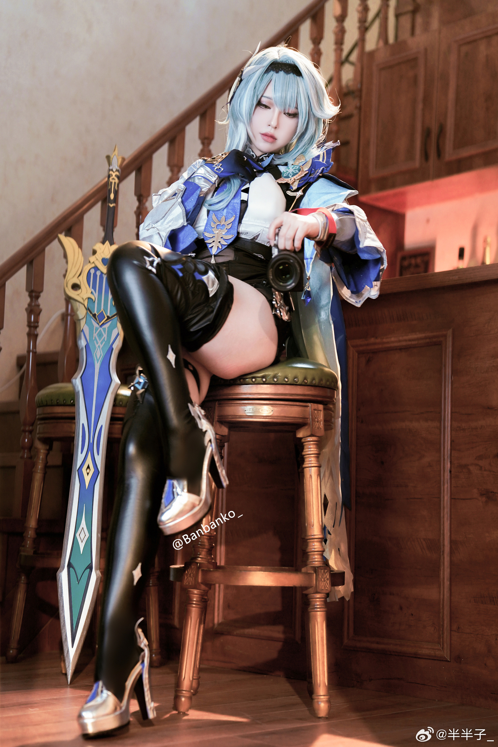 [COSPLAY] 浪花骑士📷～不懂肉腿的有难了💙 优菈 原神@半半子_