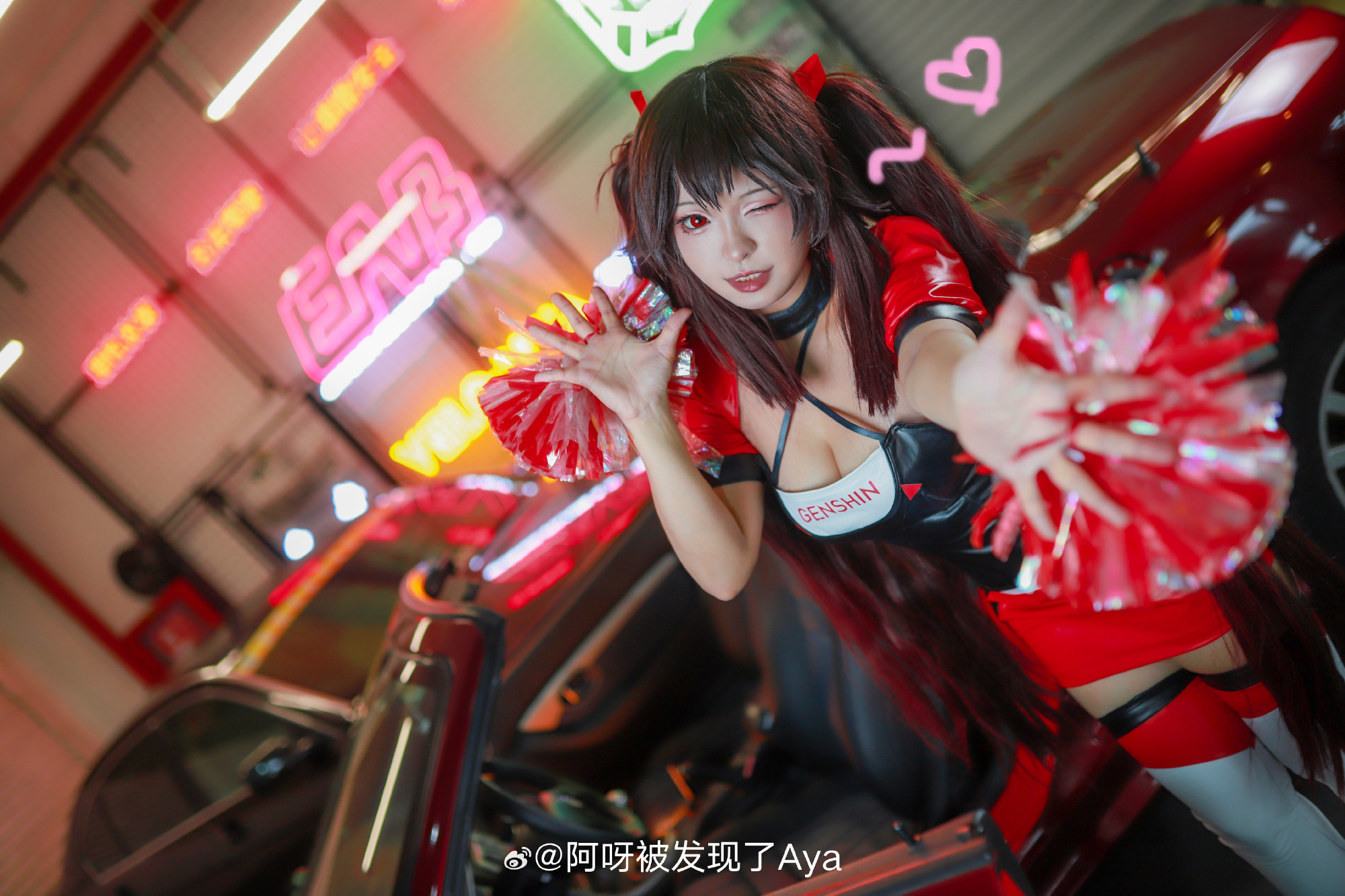 [COSPLAY] 哦，你困了吗～？那你好好休息吧，我一个人四处转转～原神 赛车娘胡桃@阿呀想长高