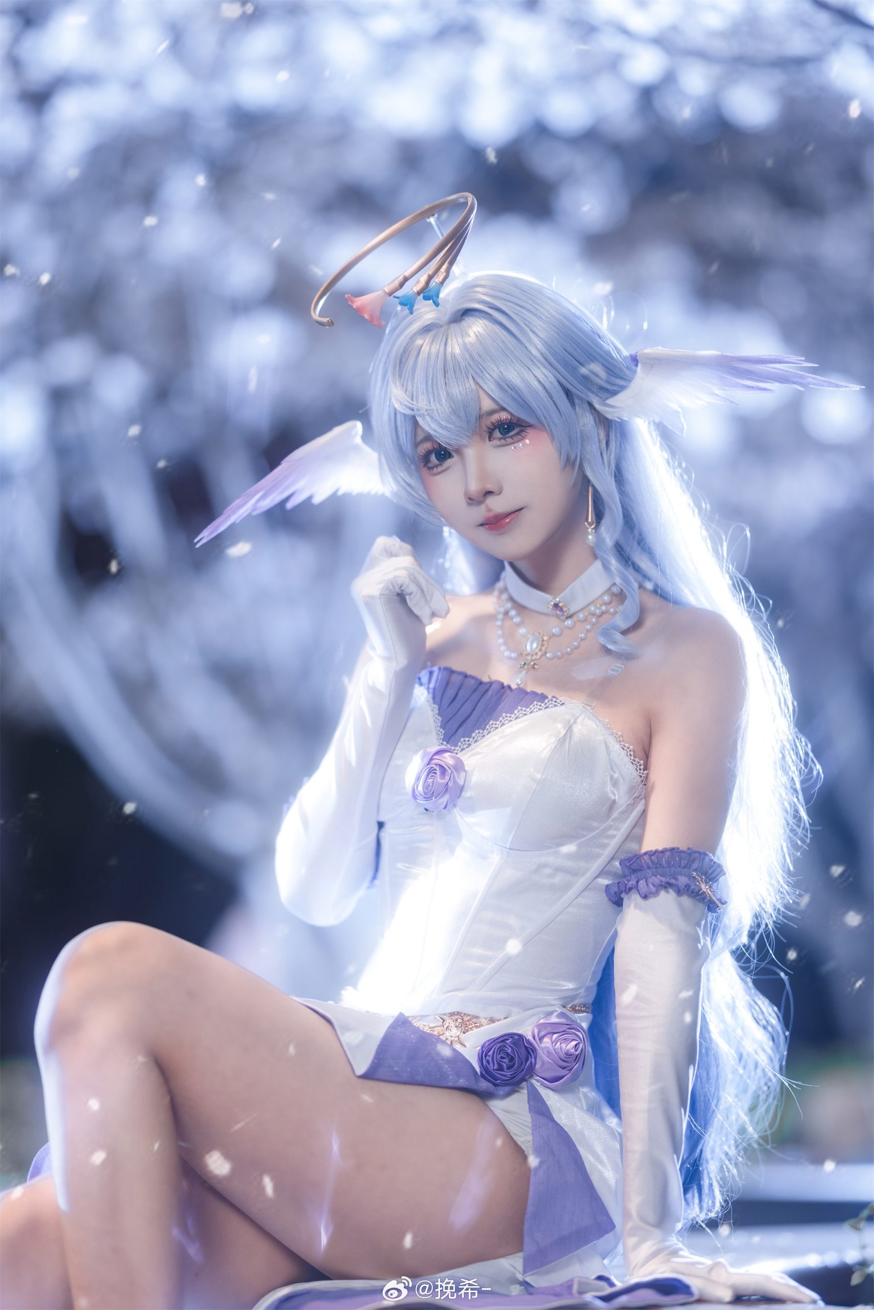[COSPLAY] 美丽的夜樱和小鸟 星穹铁道 知更鸟@挽希-