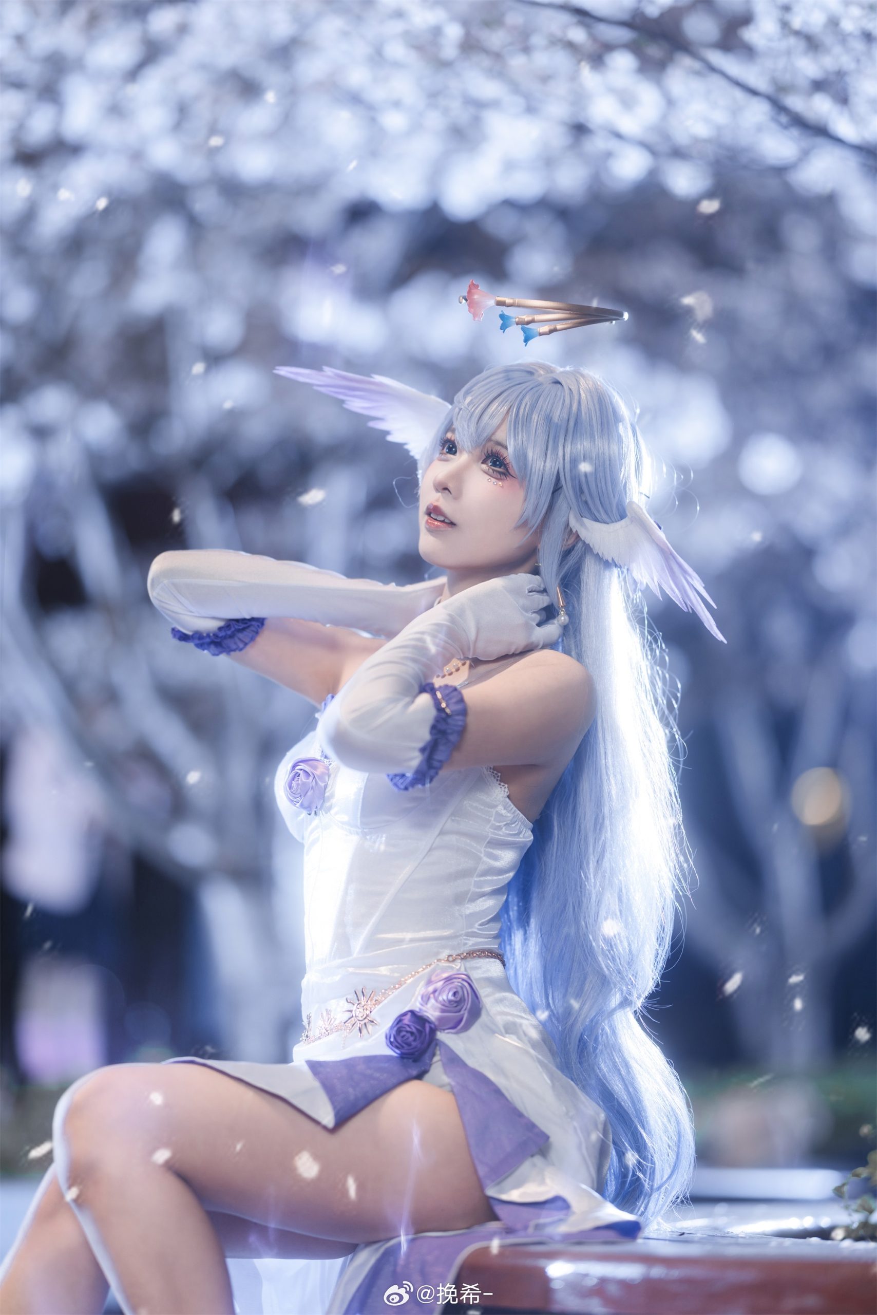 [COSPLAY] 美丽的夜樱和小鸟 星穹铁道 知更鸟@挽希-