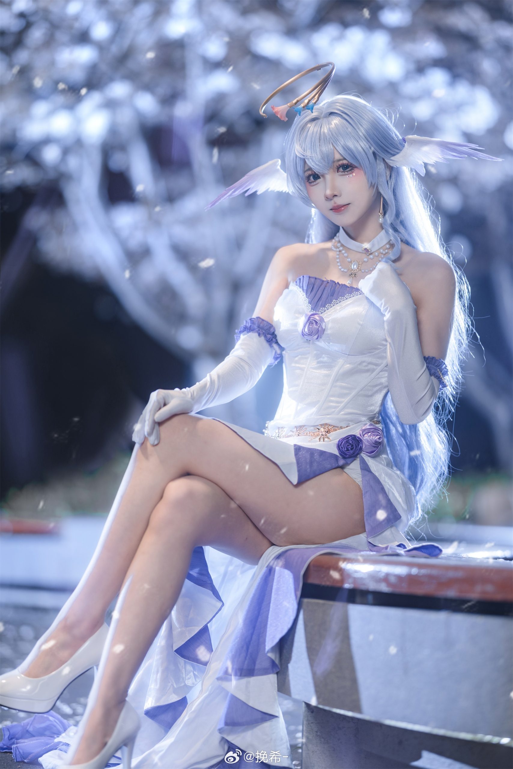 [COSPLAY] 美丽的夜樱和小鸟 星穹铁道 知更鸟@挽希-