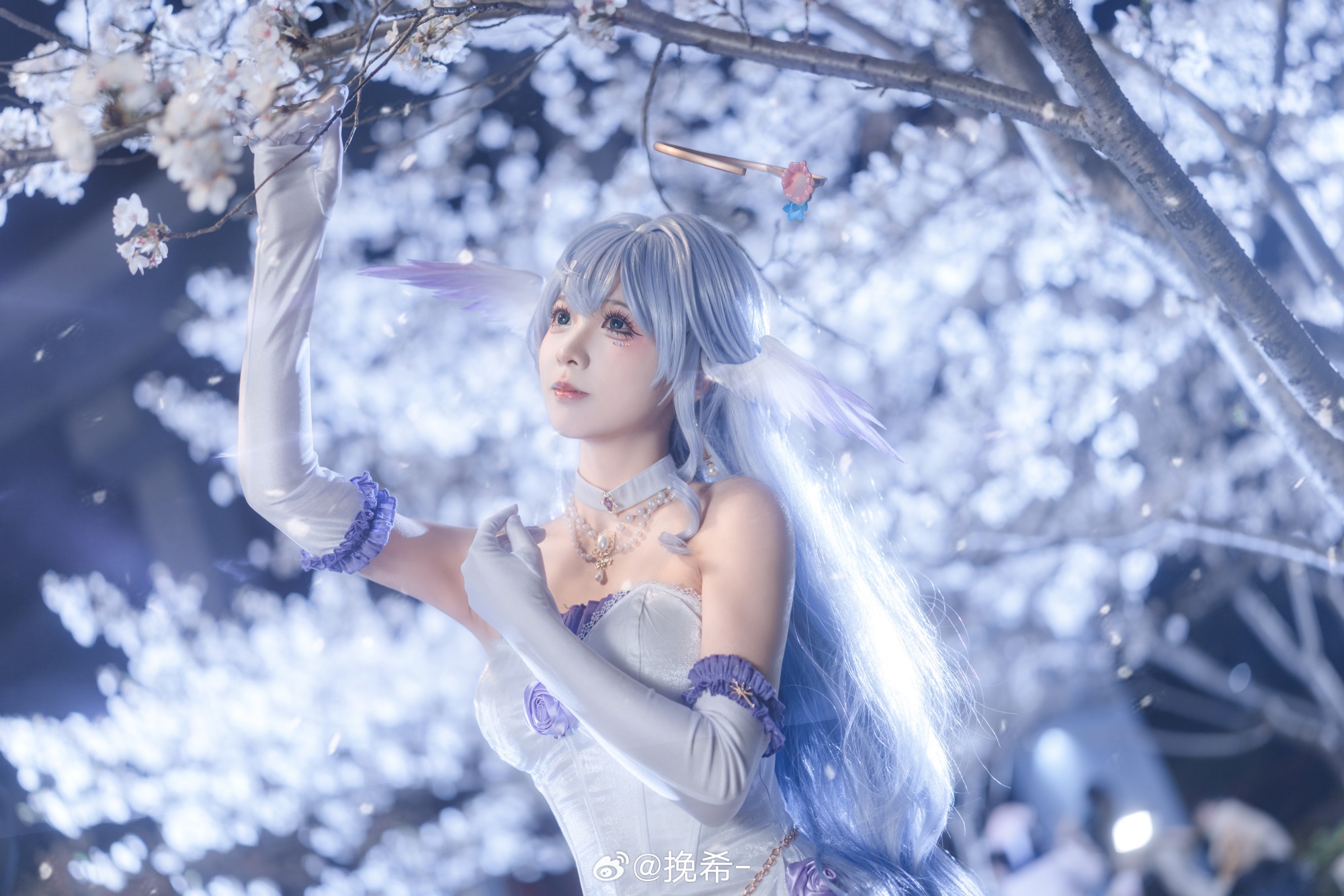 [COSPLAY] 美丽的夜樱和小鸟 星穹铁道 知更鸟@挽希-