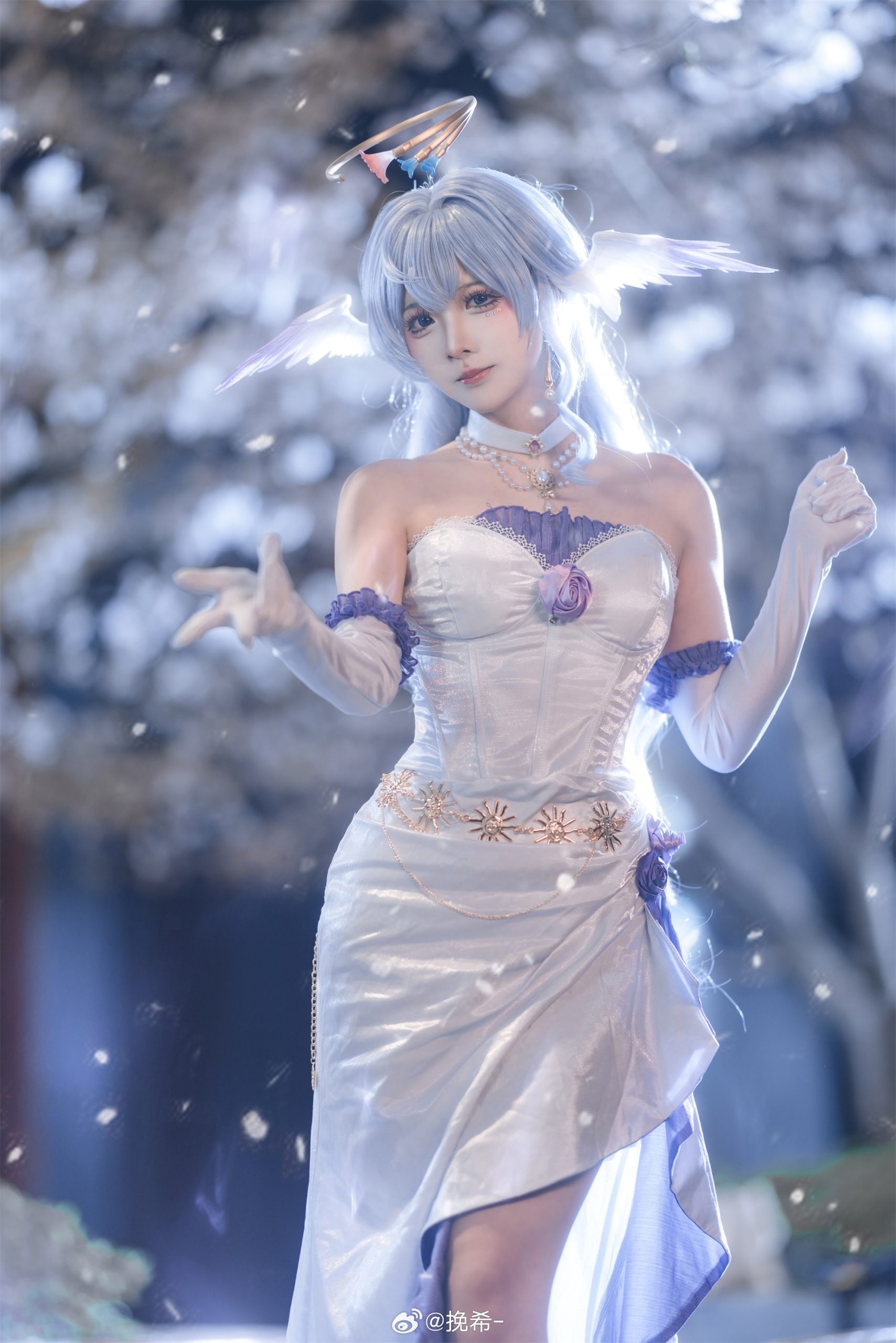 [COSPLAY] 美丽的夜樱和小鸟 星穹铁道 知更鸟@挽希-