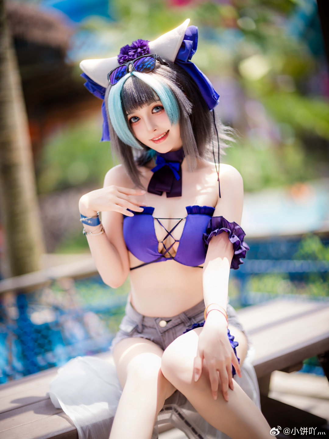 [COSPLAY] 碧蓝航线 柴郡泳装@小饼吖灬