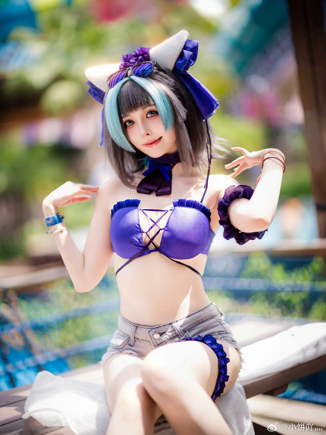 [COSPLAY] 碧蓝航线 柴郡泳装@小饼吖灬