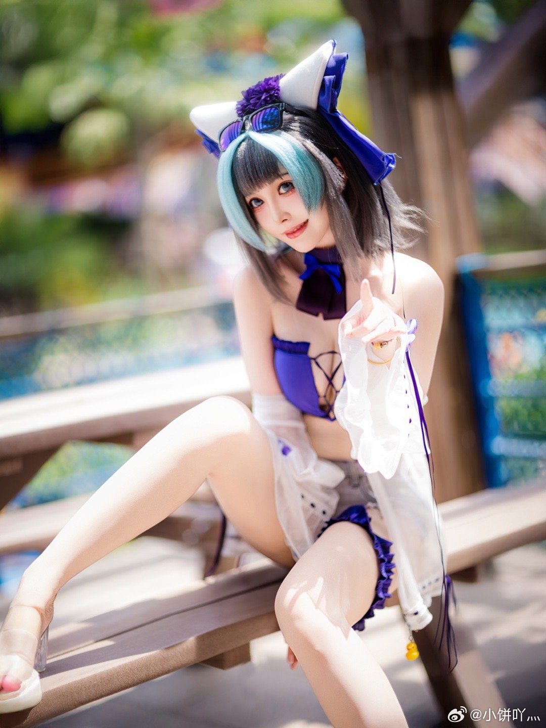 [COSPLAY] 碧蓝航线 柴郡泳装@小饼吖灬