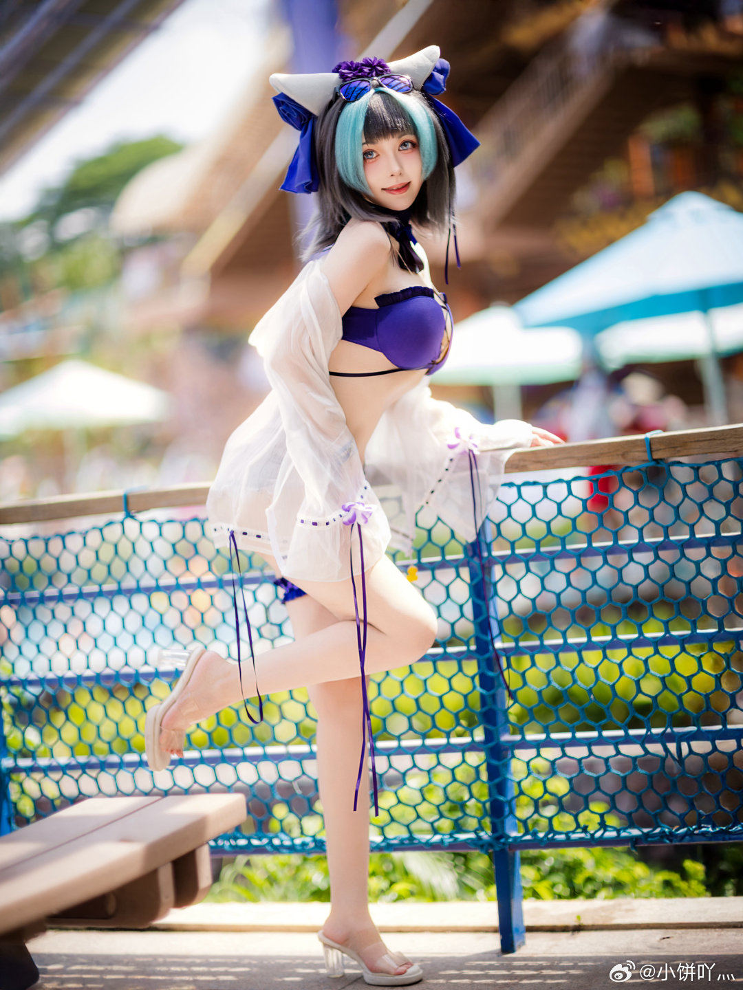 [COSPLAY] 碧蓝航线 柴郡泳装@小饼吖灬