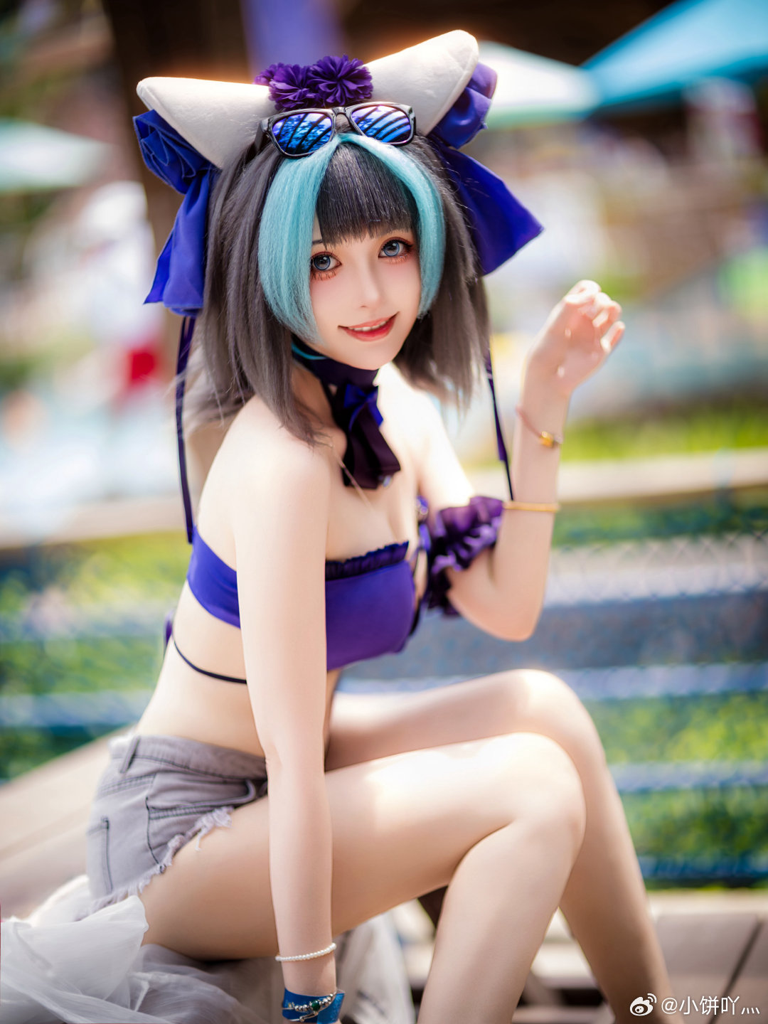 [COSPLAY] 碧蓝航线 柴郡泳装@小饼吖灬