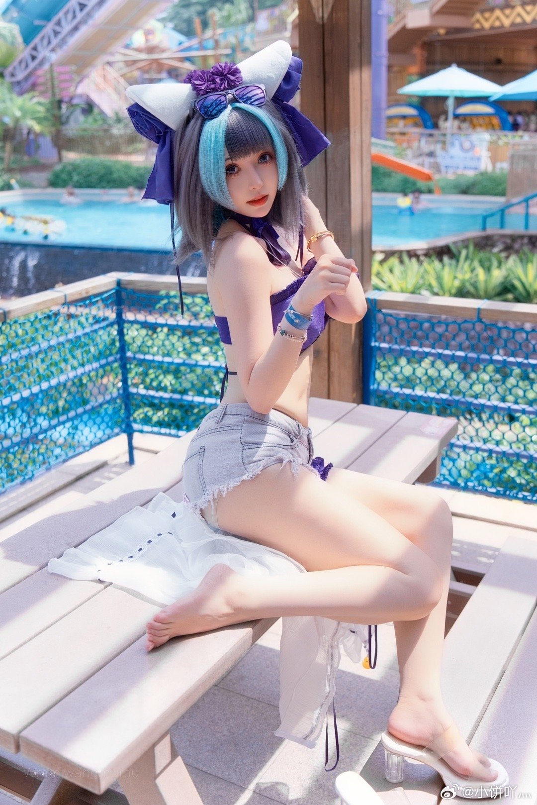 [COSPLAY] 碧蓝航线 柴郡泳装@小饼吖灬