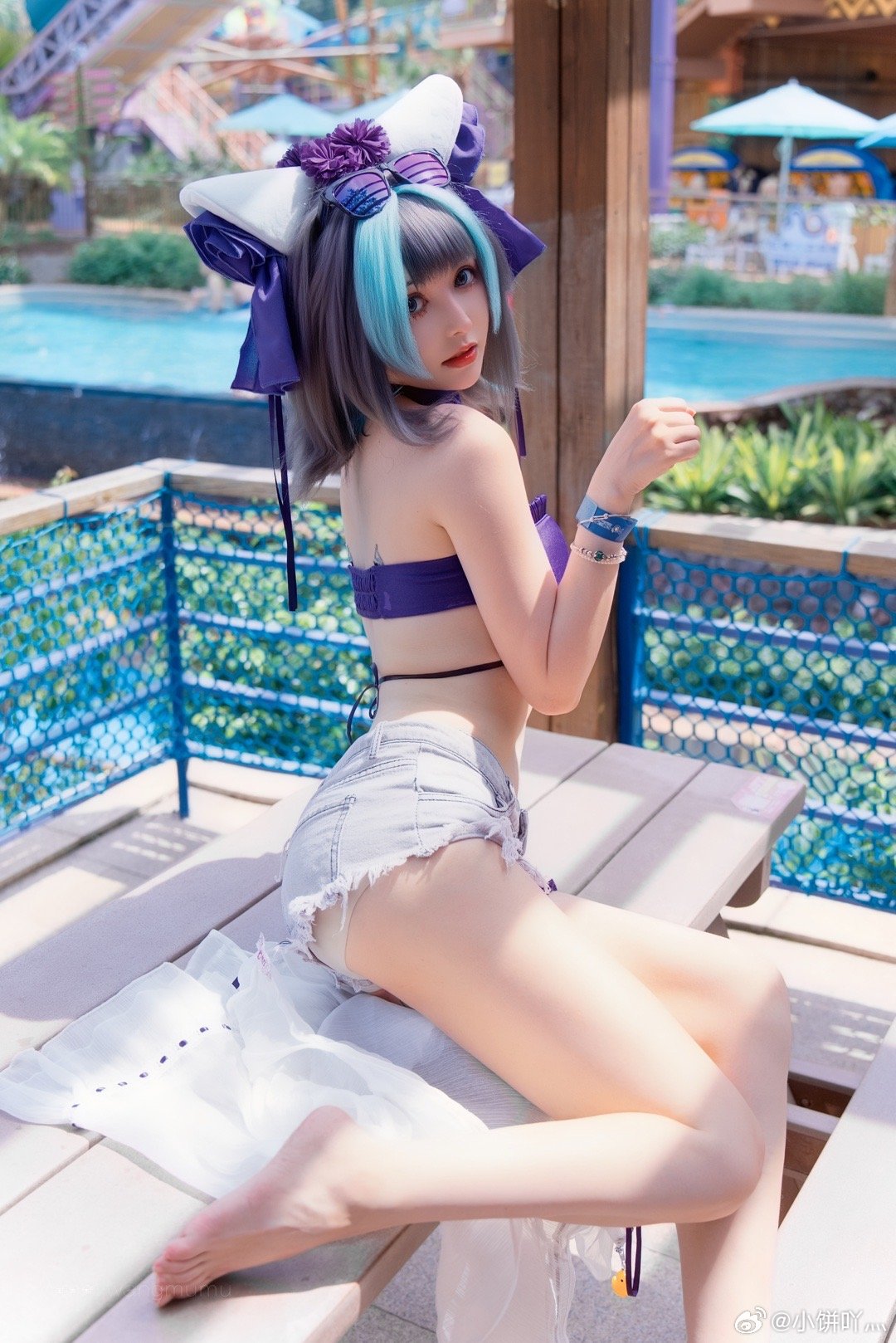 [COSPLAY] 碧蓝航线 柴郡泳装@小饼吖灬
