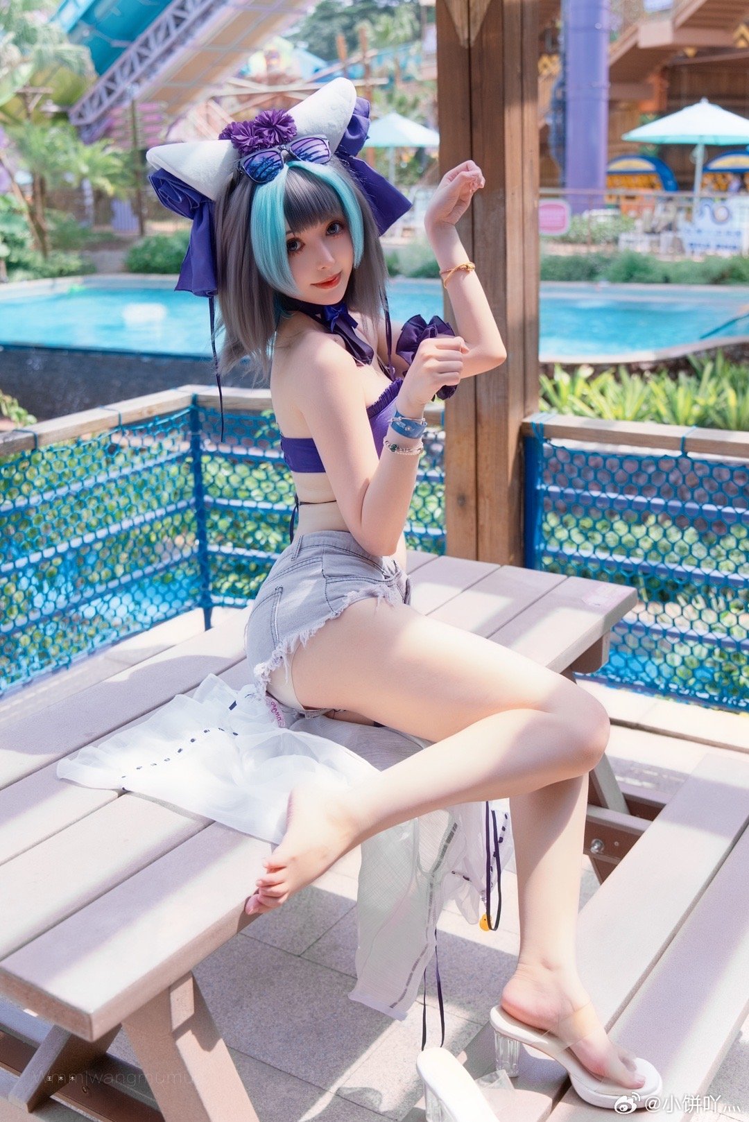 [COSPLAY] 碧蓝航线 柴郡泳装@小饼吖灬