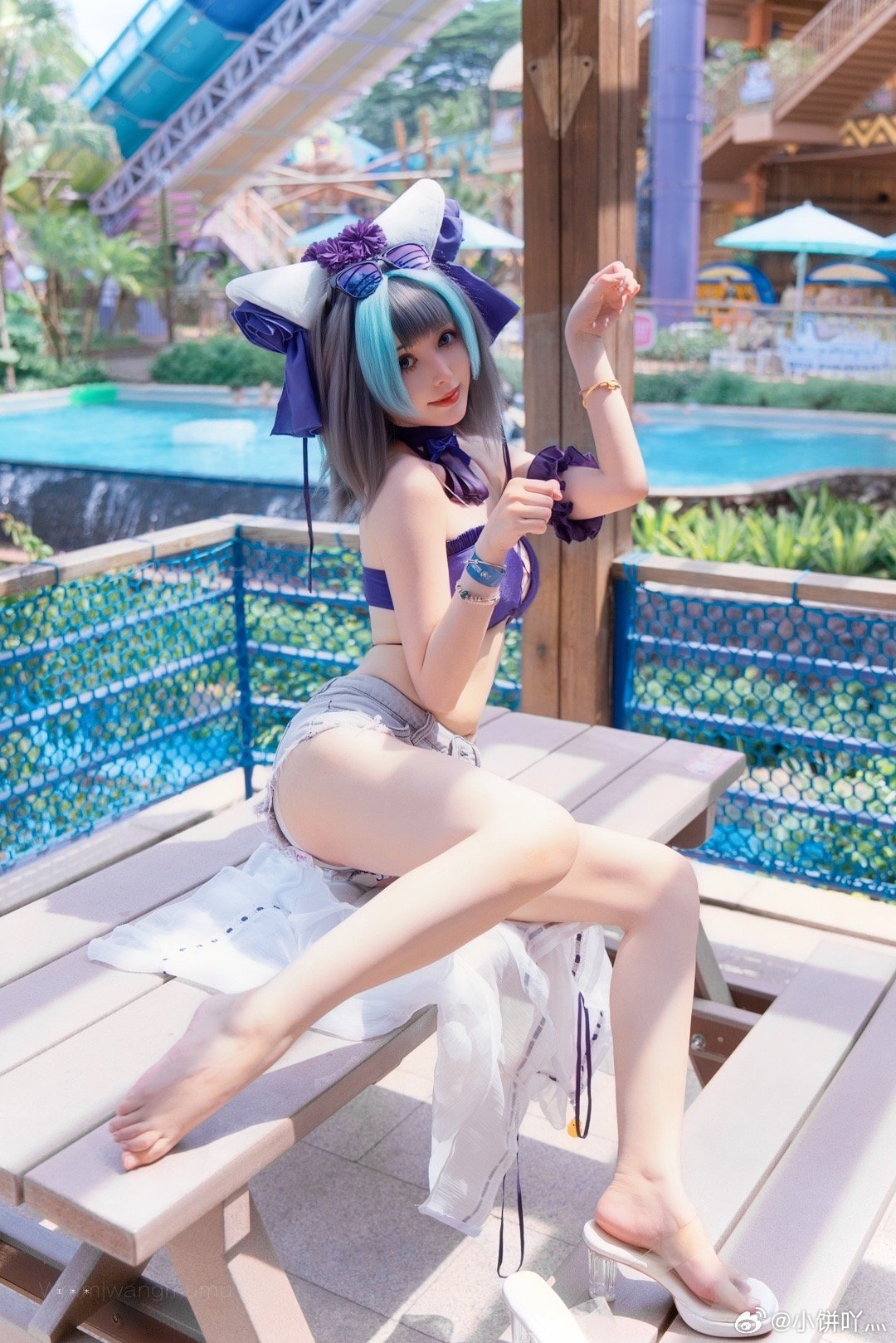 [COSPLAY] 碧蓝航线 柴郡泳装@小饼吖灬